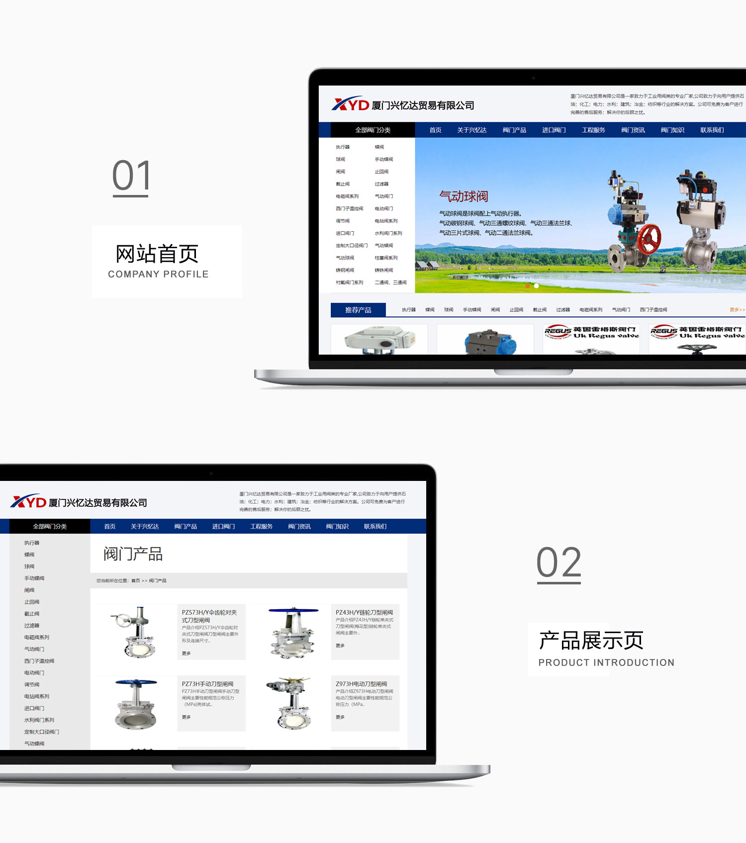 厦门兴忆达贸易公司网站建设效果图